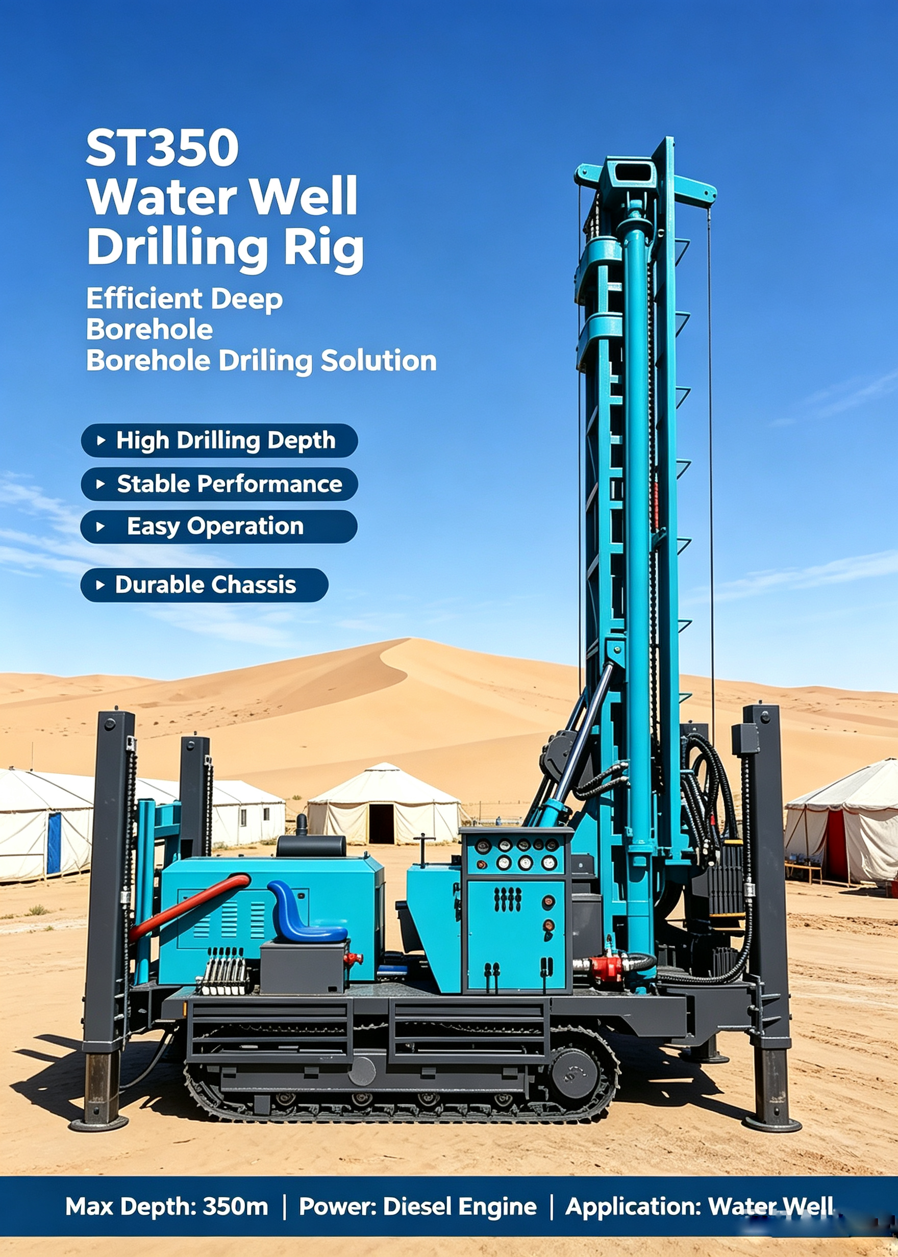 Efficient Mountain Air Drilling Rig With Multiple Specifications 6m×2m×2.5m