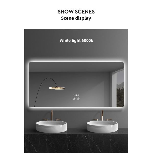 Luxury Premium Rectangular Bath Mirror with LED Touch Switch Elegant Modern Design for Villa Hotel Apartment Washroom Hot Seller