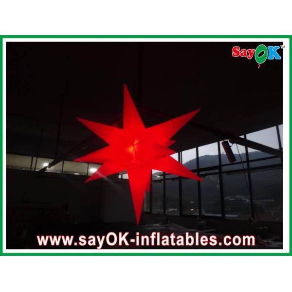 Wedding Party Inflatable Lighting Star 2m Diameter Nylon Cloth
