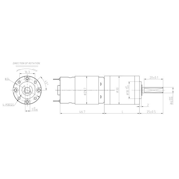 TYHE Micro Planetary Gearbox 30mm 12V DC Gear Motor High Torque