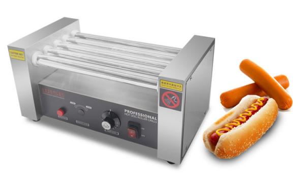 Commercial Hot Dog Roller Grills , Stainless Steel 5 Rollers Sausage Grill Machine