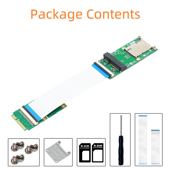 PCI E MSATA Flexible Extender Cable 1OZ Copper With SIM Card Slot