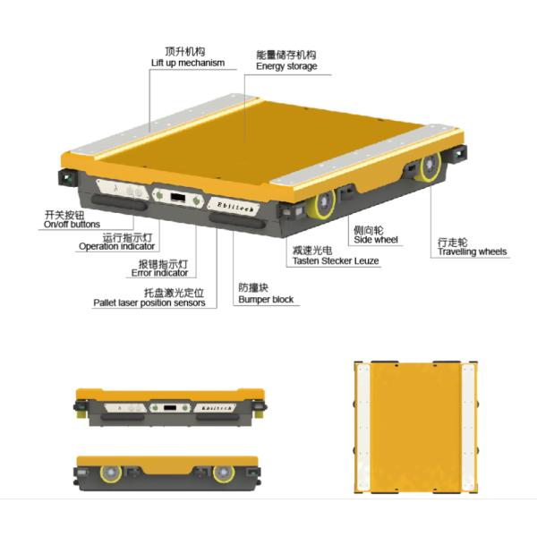 EBILTECH Full Automatic Shuttle Rack Mobile Radio Shuttle Racking Cargo Handling Robot Remote Control Cart for Pallet