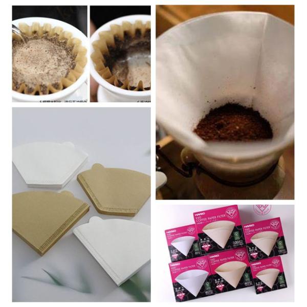 Brown Disposable Coffee Filter Paper 100 Count 2-4 Cups Ripple Paper