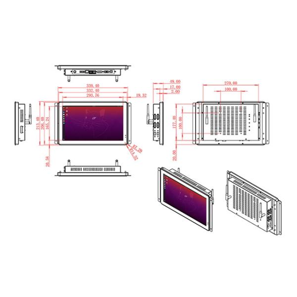 13.3-Inch Linux Embedded Control Panel for Retail Analytics, Public Kiosks, Energy Monitoring, and Transportation Dashboards