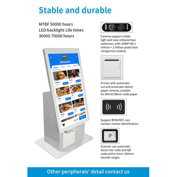 21.5 Inch Self-Checkout Kiosk Automated Payment Machine Android Windows System Touch Screen LCD Display 1920x1080 Resolution