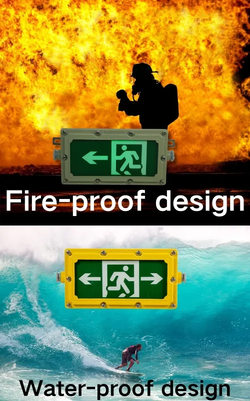 Durable LED Explosion Proof Emergency Light Evacuation Exit Sign For Workplace Factory