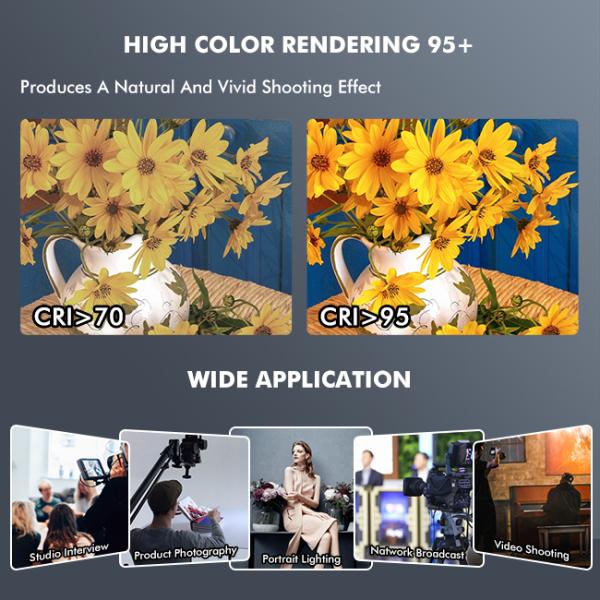 300w Led Camera Light Video Panel CRI95 Flash Studio Lights With Positive Cooling 5500k