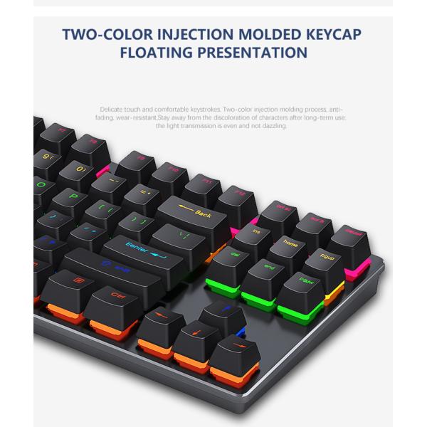 Wired Mechanical Keyboard with USB Type C Drive Interface Private Mold Green/Red Axis