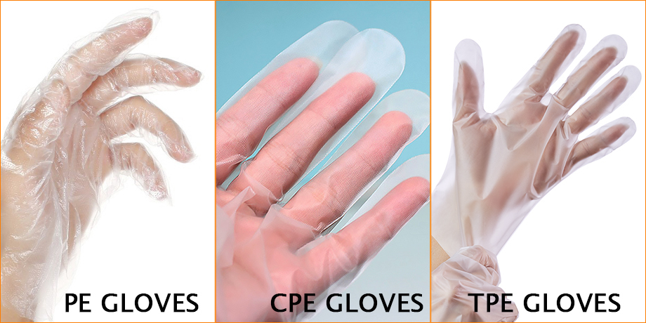 Lightweight Disposable CPE Gloves Transparent Gloves For Food Processing