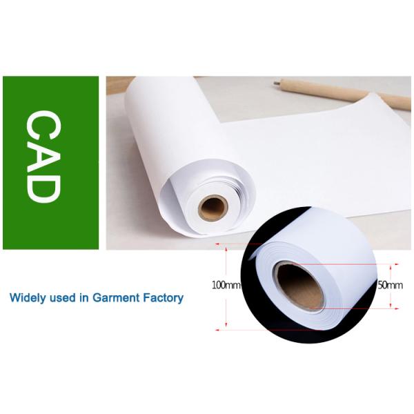 36 24 Inch Plotter Paper Roll , 80gsm Wide Format Plotter Paper Moisture Proof