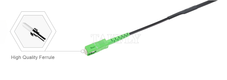 SC/APC FTTH Outdoor Flat Drop Pigtail – Simplex, Pre-connectorized, Anti‑Vibration Design for Fast Field Deployment