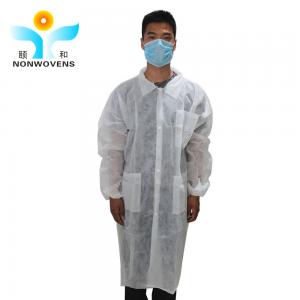 Quality Nonwoven Fabric Disposable Laboratory Coats Polypropylene Lab Coat 138*152 for sale