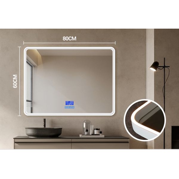 Modern Front Lighted Vanity Mirrors , Rectangle LED Wall Bathroom Mirror