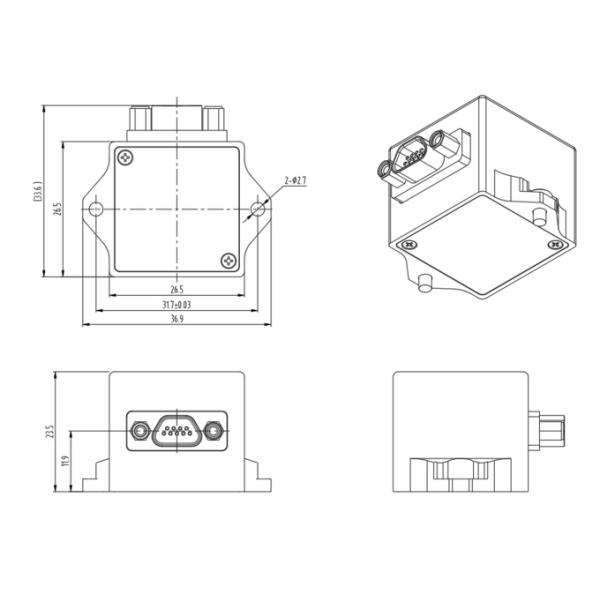170g±10g Electronic Gyroscope Sensor With Roll ±180deg Output Interface Digital RS422