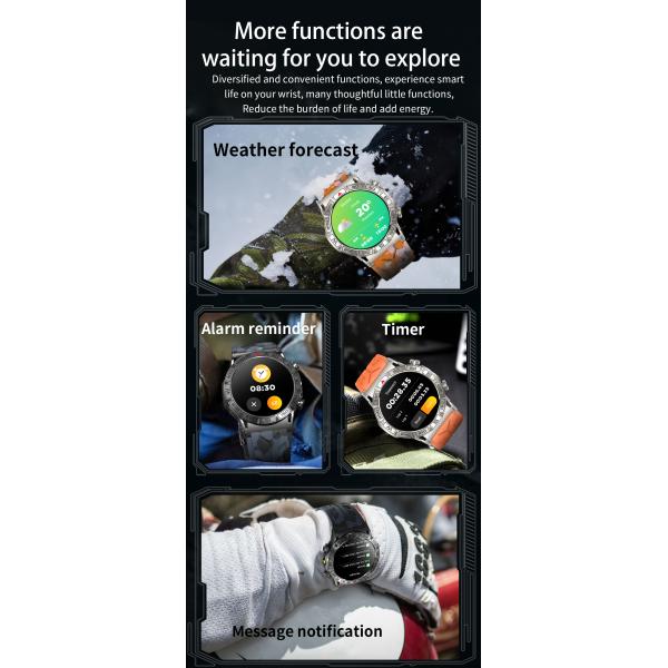 Adjustable Brightness Circle Shape Smartwatch 8 Menu Styles Round Shape Mobile Watch