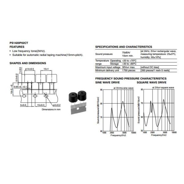 PS1240P02BT Piezoelectronic Buzzers integrated semiconductor