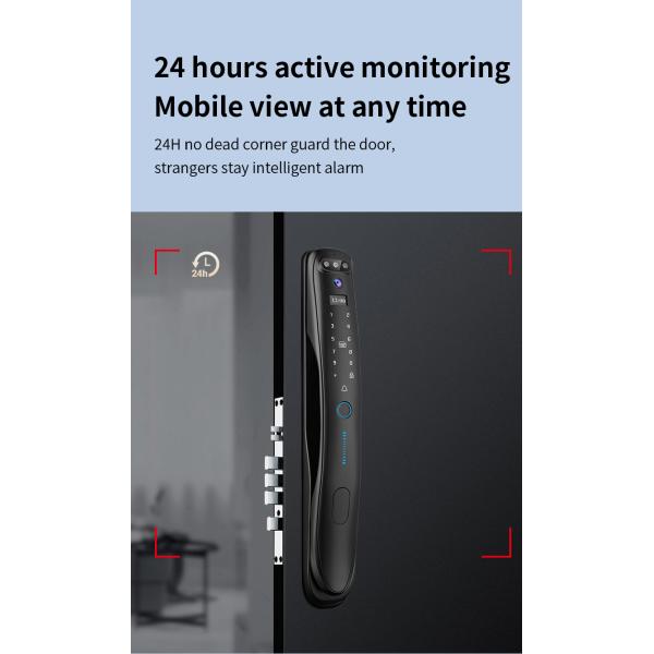 QLEUNG 3D Face Recognition Door Lock Fingerprint Card Code Access Tuya Active Video Calling WiFi Access Control Digital Lock