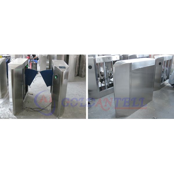 Full Automatic Flap Barrier Gate With Reader Card / Fingerprint Recognition For Gym / Club Entrance