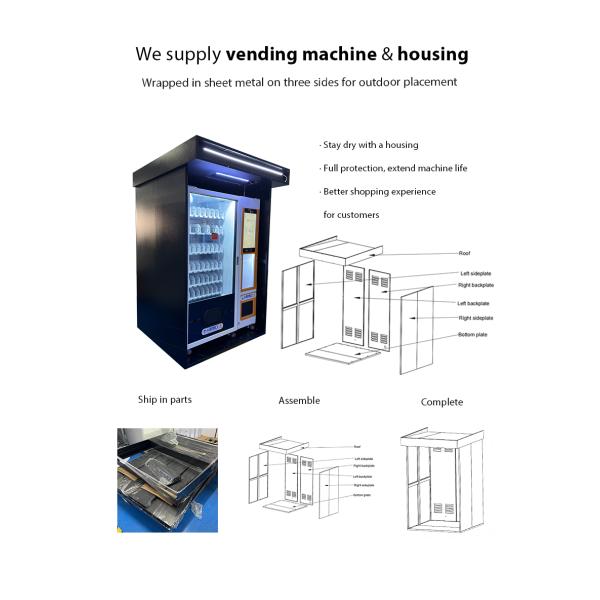 Convenient Snacks Drinks Combo Raincoats Folding Umbrella Vending Machine For Outside Location