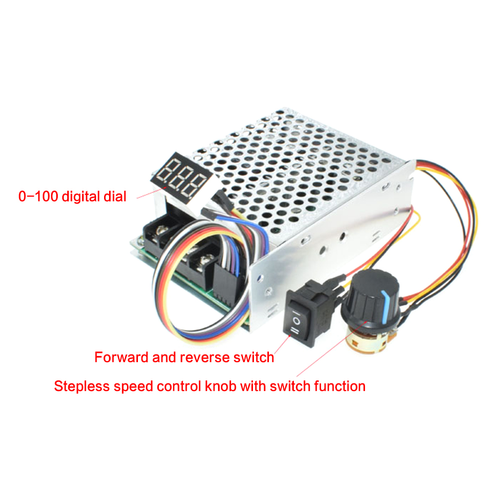 12V Motor Speed Controller DC 10-55V 60A CW CCW Reversible Switch Digital Display Board DC DC Converters Power Voltage Module