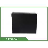 China 200AH rechargeable lifepo4 battery , 24v deep cycle battery with Metal case for sale