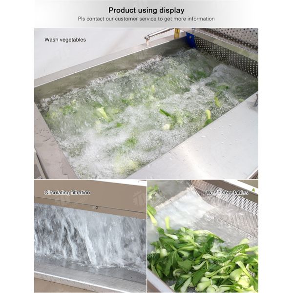 1200KG/H Industrial Vortex Bubble Vegetable Washing Machine Food Washer