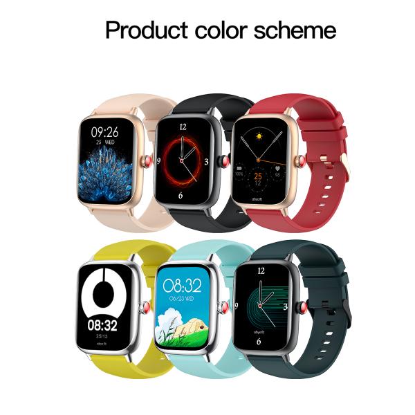 RTOS Operating System Square Shape Smart Watch 1.75”Screen IP67 Waterproof JL7012 Chip