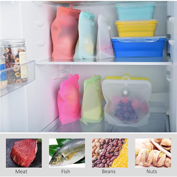 1.5L Sandwich Preservation Silicone Food Pouches Reusable Food Storage Bags