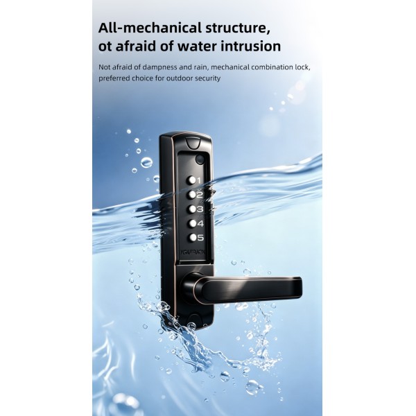 YAGU Code Upgrade 5-digit Single-sided Key Combination Keyboard Smart Keyless Entry Door Lock Mechanical Key Single Door