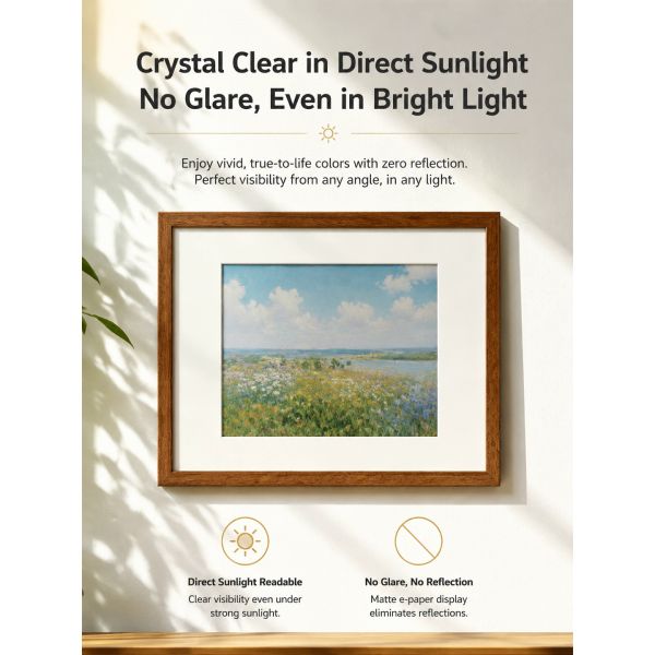 13.3" Modular Color E-Paper Frame Battery Powered Smart E-Ink Picture Frame Cloud CMS Digital Signage Display APP