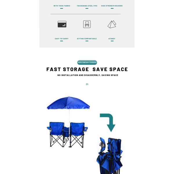 150x52x85cm Foldable Beach Chair With Table Camping Stool Or Table End Set