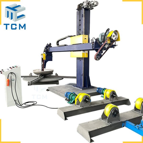Steel tanks shell and dish ends inner outer surface polishing machine automatic polisher