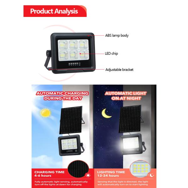 KCD Small Automatic Switch 60w 200w 300w Security Low Price LED Floodlight Solar Outdoor Flood Light 100w