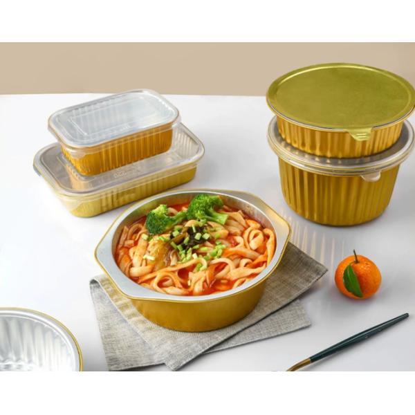 Convenient and Durable Rectangular Silver Aluminum Foil Container for Food Packaging