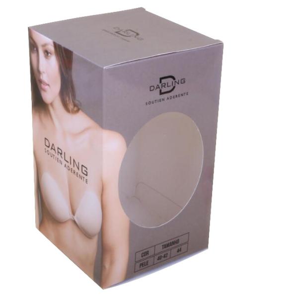 CMYK Foldable Bra Packaging Box Bio Degradable With Clear PVC Window