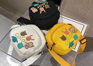 Quality DIY acrylic pin kids Canvas bag shoulder mobile phone bag cute customs logo pin picture cartoon cloth bag for sale