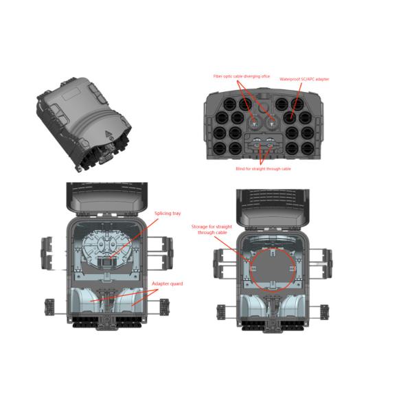 FTTH New Style 16 Core Fiber Optic Terminal Distribution Box IP65 ABS