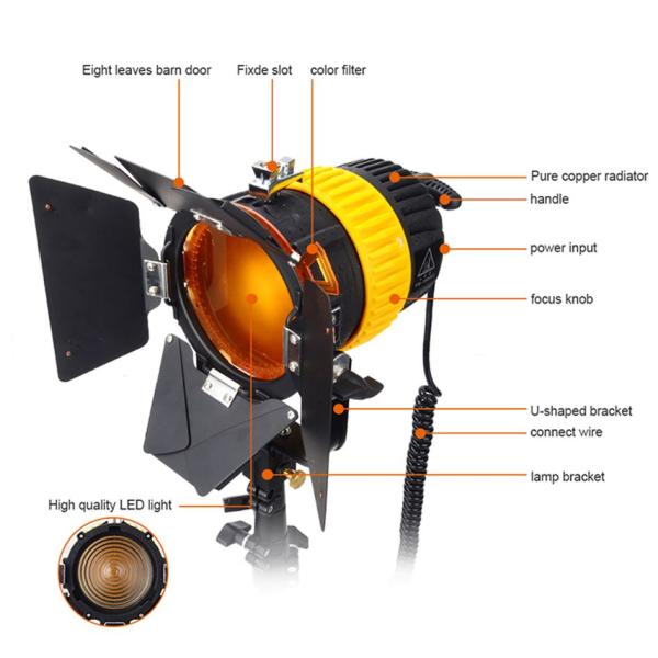 80W Spotlight LED Studio Lights Dual Color Temperature Control With Hight CRI Index