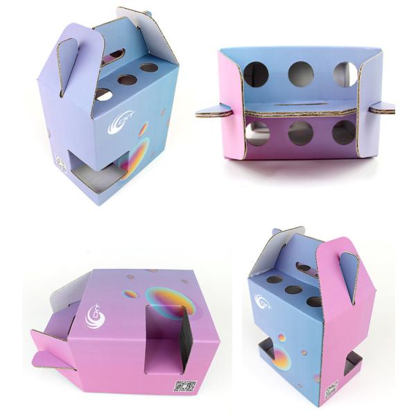 Corrugated Cardboard Window Packaging Box For 6 Pack Wine Bottle