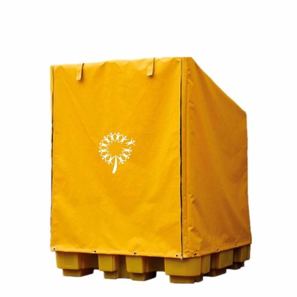 Flat Bottom 600D Vinyl Cover /Plastic Poly Pallet Cover, Big Square Bottom Poly Pallet Cover, Huge Clear Plastic Pall