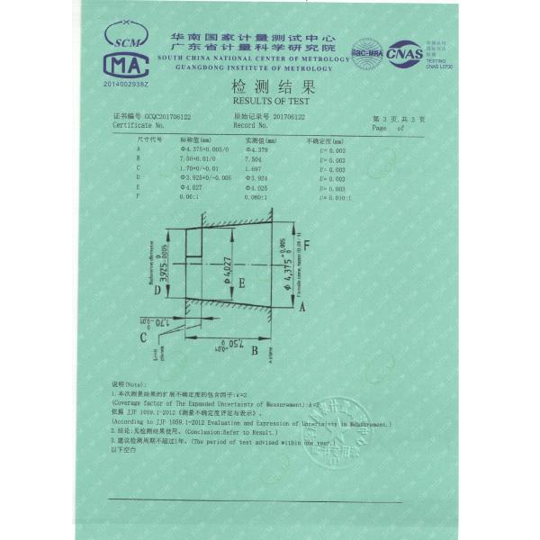 ISO594-1 Fig 3b Ring Gage For Male Luer Connectors