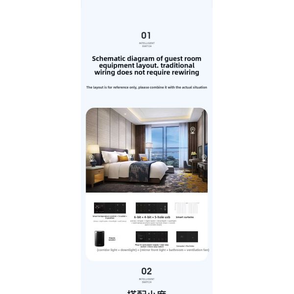 Flame‑retardant, 3C Certified Smart Switch for Hotel/Home – Intelligent Control
