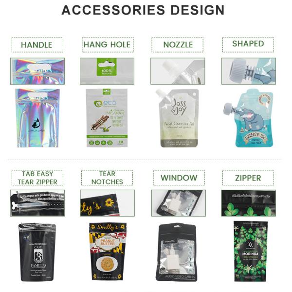 Biodegradable Brown Kraft Paper Doypack Bags Compostable Cosmetic