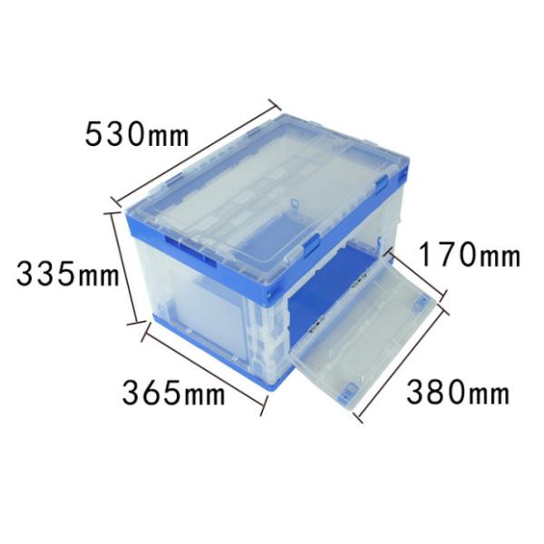 Length Sides Opening Collapsible Plastic Containers Virgin PP Material Custom Color