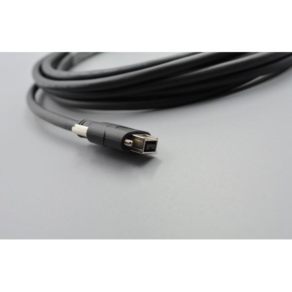 Thumbscrew Locking Machine Vision Cables Firewire 1394B 9 Pin Right Angle To 1394A 6 Pin
