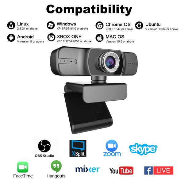 Built In Microphone Video Call Camera HD 1080P Webcam