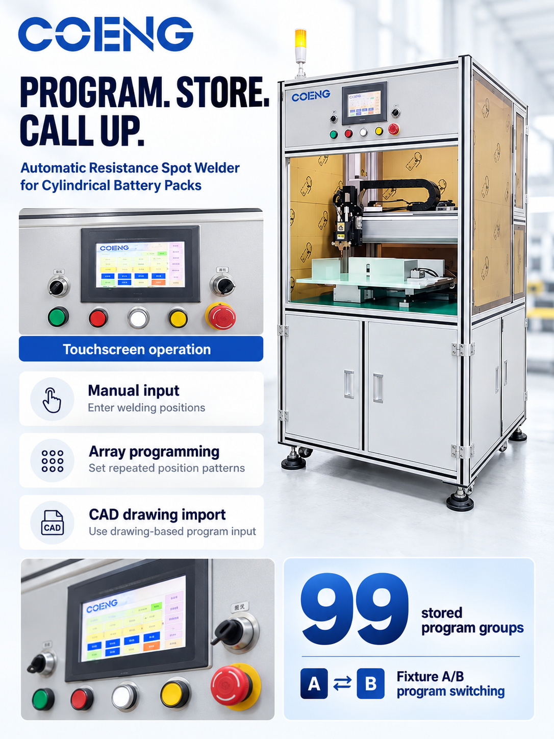 Nickel strip spot welding result on a cylindrical lithium battery pack assembly