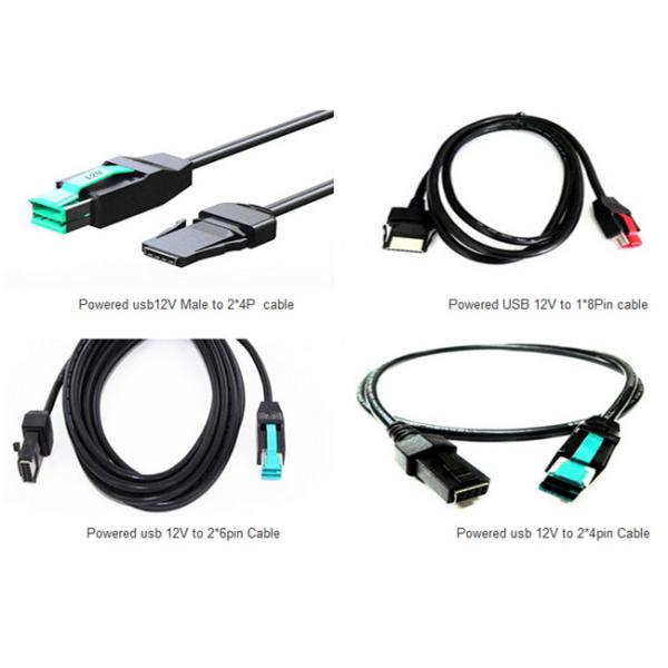 POS System 12V Double Ended USB Cable Copper Core Wire With 3.8M Length