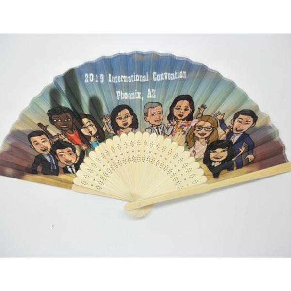 Party Wedding Gift Spanish Mini Bamboo Silk Fabric Hand Fan Custom Printed Folding